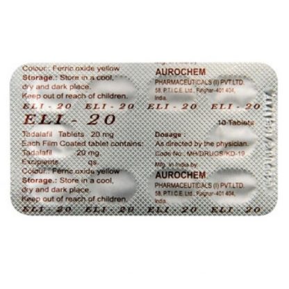 ELI 20 mg. Generic for Cialis, Adcirca, Tadacip